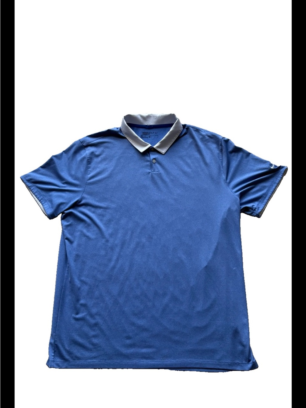 Nike Blue Polo with Light Gray Contrast Collar